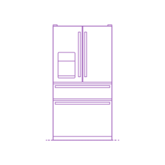 Fixtures Refrigerators Four Door Line Tracing Svg Vector, Free Vectors File